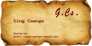 Ging Csenge névjegykártya
